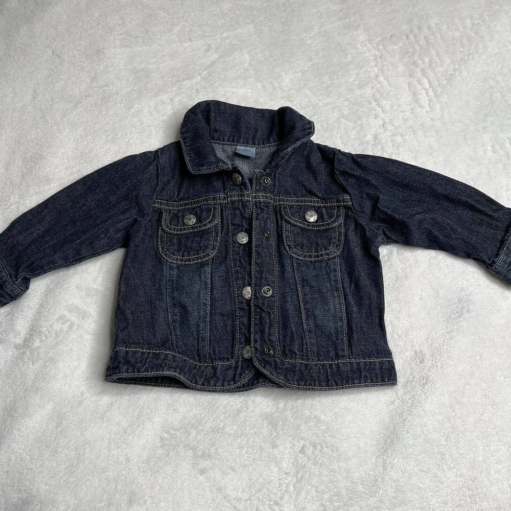 carter’s Baby Girl Jean Jacket Size 12 Month Baby Denim Jacket Blue Button Down